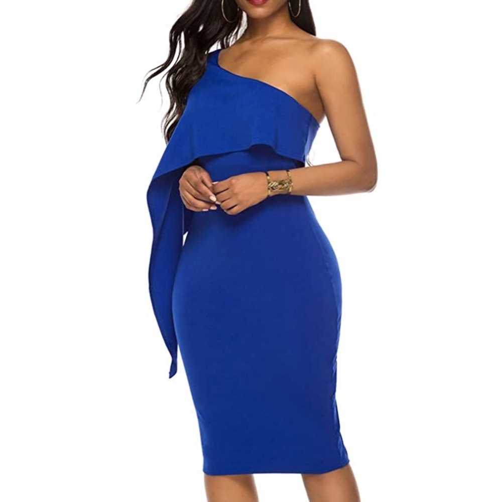 Plus size blue dress